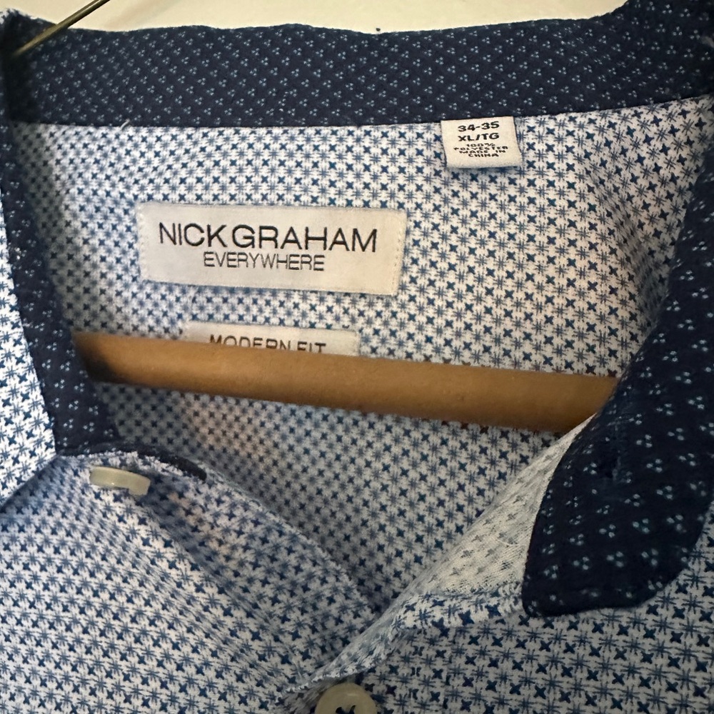Men's Blue Patterned Shirt